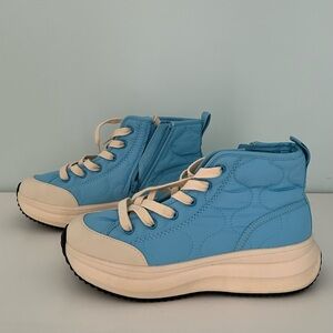 New Zara Light Blue and Cream Kids Sneakers